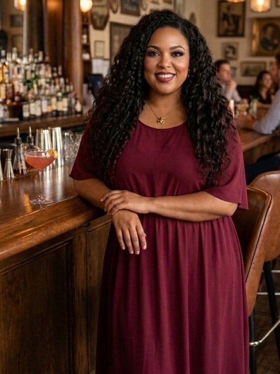 SHEIN Dresses & Skirts - SHEIN Plus Size Burgundy Flowy Formal Dress – Fits Size 3XL (Labeled 5XL)